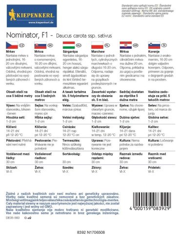 Sárgarépa magszalag Nominator, F1