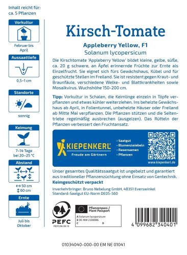 Cseresznyeparadicsom ‘Appleberry Yellow’, F1